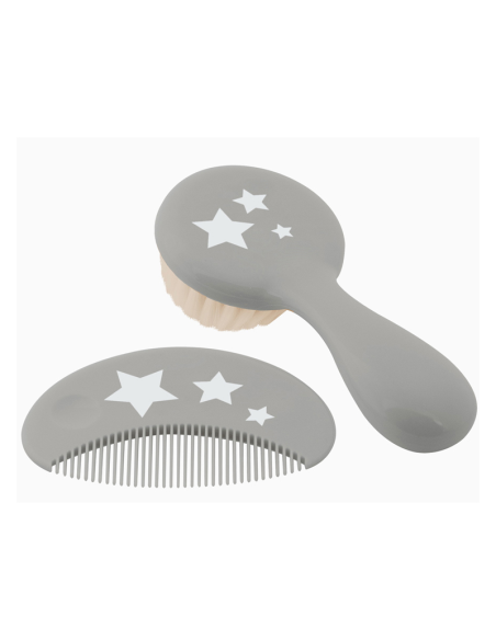 Cepillo y peine Gris Estrellas