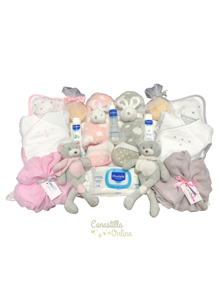 Canastilla Super Duo con todo para bebes gemelos canastillaonline.com