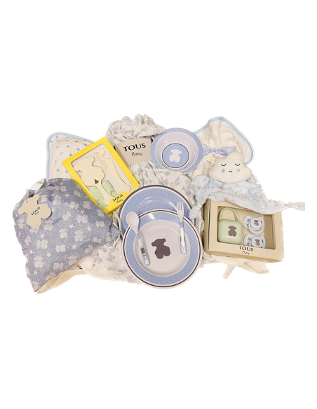 Cesta para recién nacido Tous Baby personalizada con el nombre del bebé
