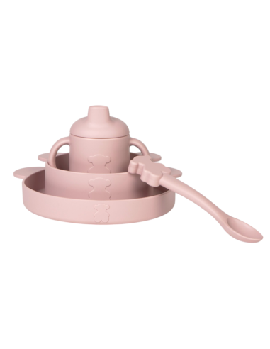 Vajilla de 4 piezas de silicona Zoe rosa