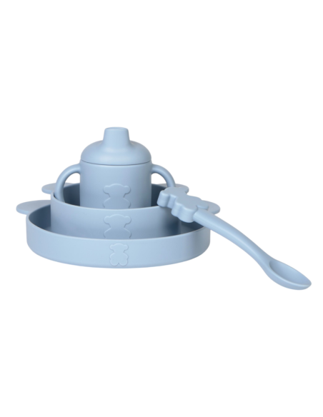 Vajilla de 4 piezas de silicona Zoe azul