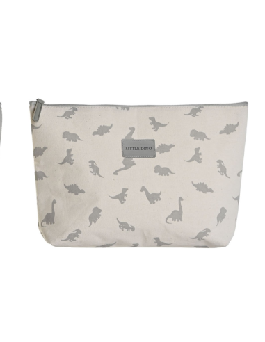 Neceser canvas dino gris blanco