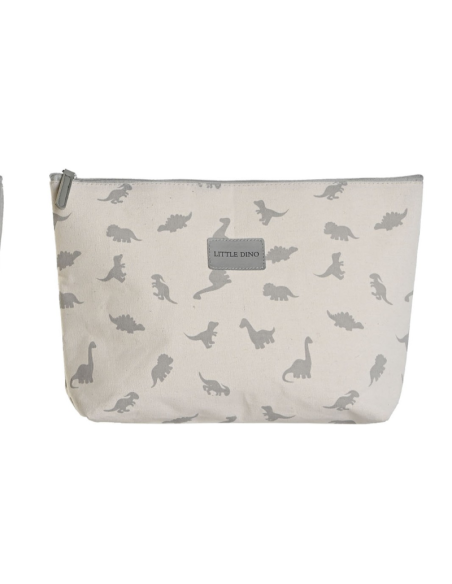 Neceser canvas dino gris blanco