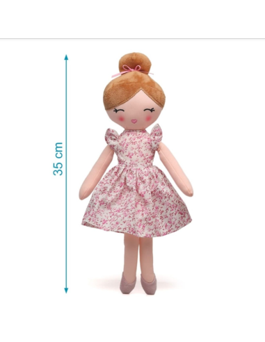 Muñeca de trapo Castaña con vestido