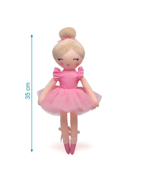 Muñeca de trapo Bailarina con falda de tul y zapatillas de ballet