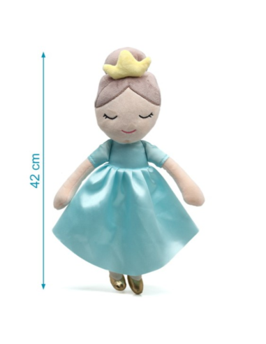 Muñeca de trapo Princesa vestido turquesa