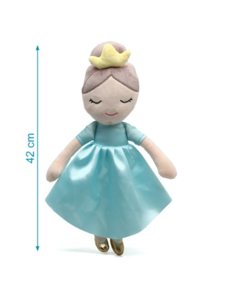 Muñeca de trapo Princesa vestido turquesa