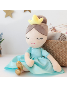 Muñeca de trapo Princesa vestido turquesa