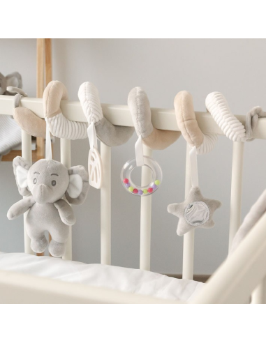 Espiral de peluche Elefante para el carrito o la cuna