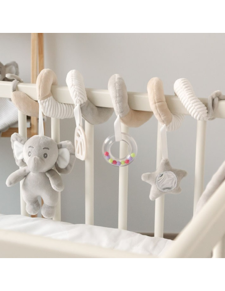 Espiral de peluche Elefante para el carrito o la cuna