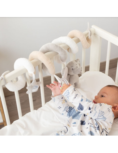 Espiral de peluche Elefante para el carrito o la cuna