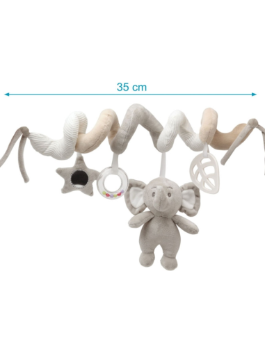 Espiral de peluche Elefante para el carrito o la cuna