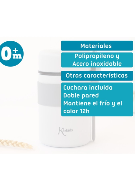Termo papillero de acero inoxidable 500 ml con cuchara