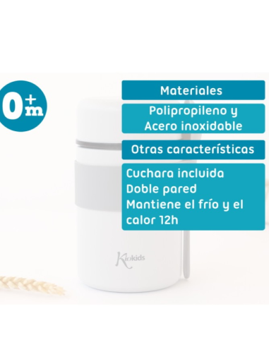 Termo papillero de acero inoxidable 500 ml con cuchara