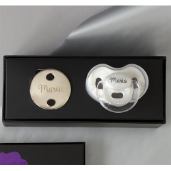  Regalo personalizado: chupete personalizado y clip para chupete  blanco (disponible de 0 a 6 meses y 6 a 18 meses), corona real sin BPA se  puede esterilizar, más opciones de color
