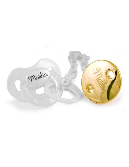 Pack Premium cadena y chupete personalizado para bebé