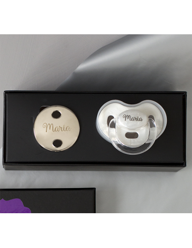 Pack Premium cadena y chupete personalizados para bebé
